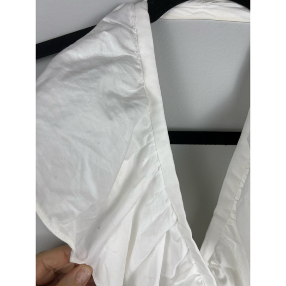 Zara Women’s L White Halter Wrap Top Ruffle Front Backless Tie Waist Y2K Bridal - Picture 3 of 6